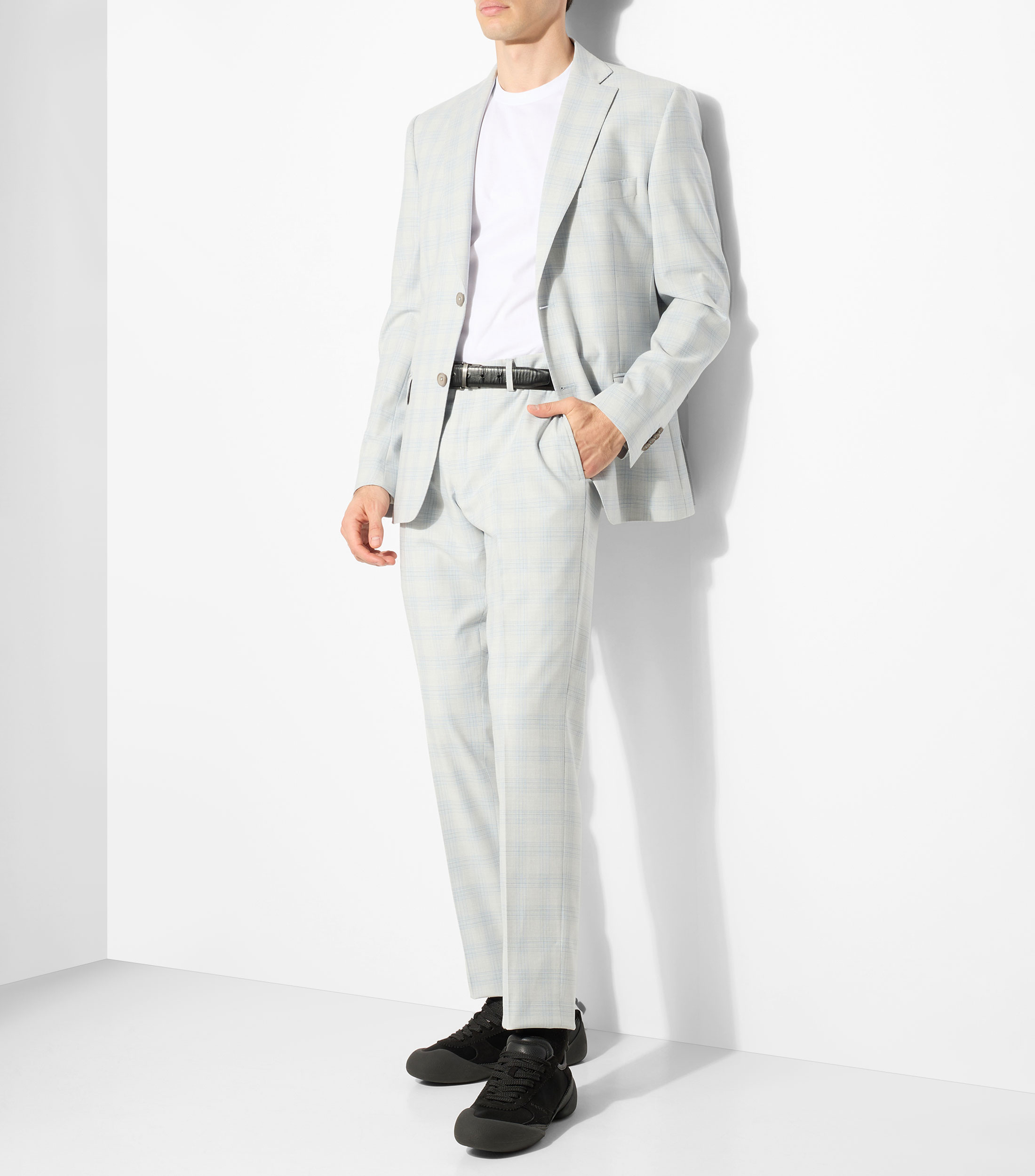 Traje de corte regular con cuadros Hombre